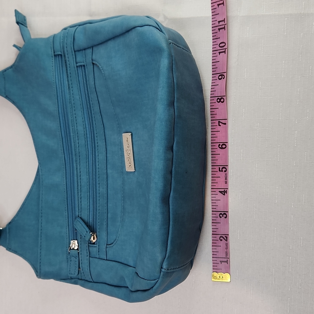 Multisac vegan blue crossbody bag. Size 10 X 9". - Picture 9 of 11